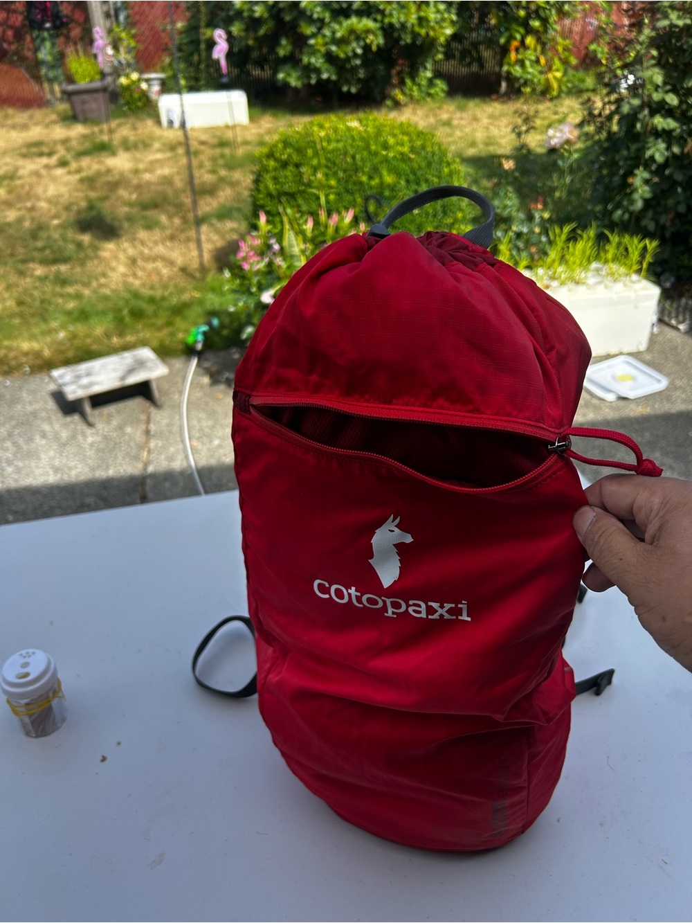 Cotopaxi Red Packable Drawstring Backpack Size 18L